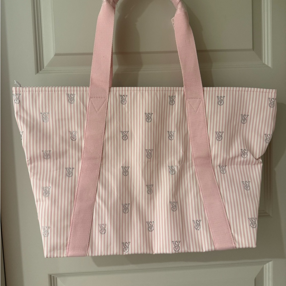 VS Pink Striped Tote Bag